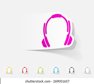 realistic design element. headphones
