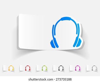 realistic design element. headphones