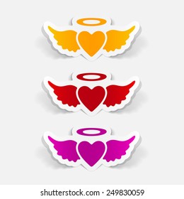 realistic design element: heart angel