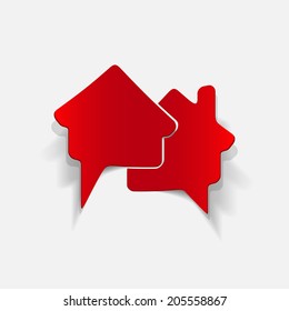 realistic design element: house, bubble