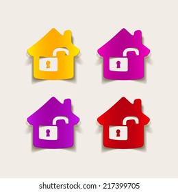 realistic design element: house, building