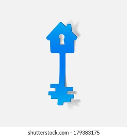 realistic design element: house, key