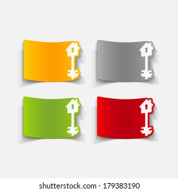 realistic design element: house, key