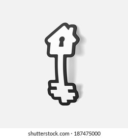realistic design element: house, key