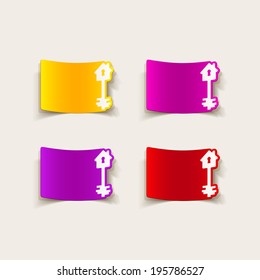 realistic design element: house, key