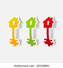 realistic design element: house, key