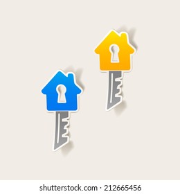 realistic design element: house, key