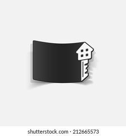 realistic design element: house, key