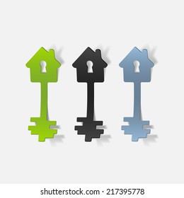 realistic design element: house, key