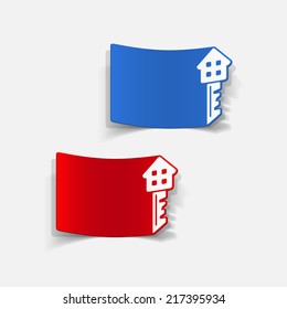 realistic design element: house, key
