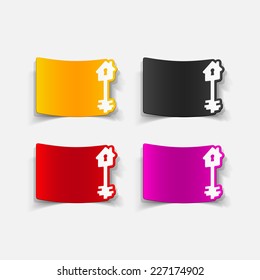 realistic design element: house, key