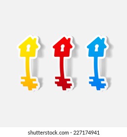 realistic design element: house, key