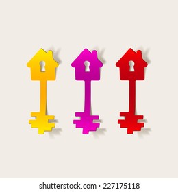 realistic design element: house, key