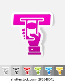realistic design element. issuing or receiving money from an ATM