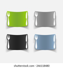 realistic design element: knife, fork