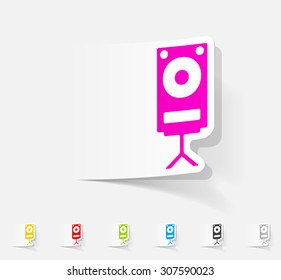 realistic design element. large audio speaker