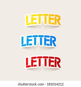realistic design element: letter