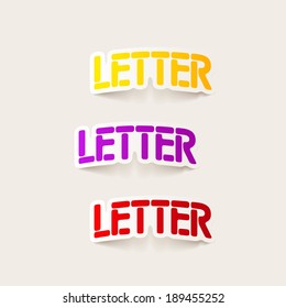 realistic design element: letter