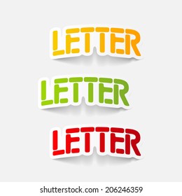 realistic design element: letter
