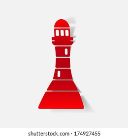realistic design element: lighthouse. Vector Illustration