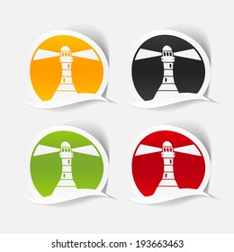 realistic design element: lighthouse. Vector Illustration