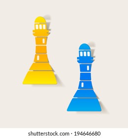 realistic design element: lighthouse. Vector Illustration