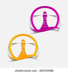 realistic design element: lighthouse. Vector Illustration