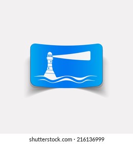 realistic design element: lighthouse. Vector Illustration