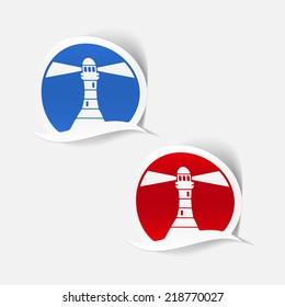 realistic design element: lighthouse. Vector Illustration