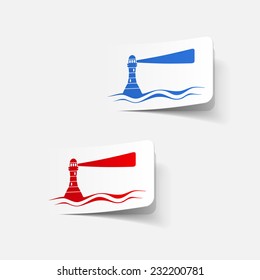 realistic design element: lighthouse. Vector Illustration