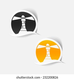 realistic design element: lighthouse. Vector Illustration