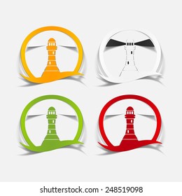 realistic design element: lighthouse. Vector Illustration