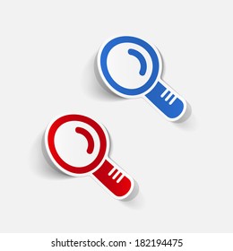 realistic design element: magnifier