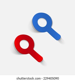 realistic design element: magnifier