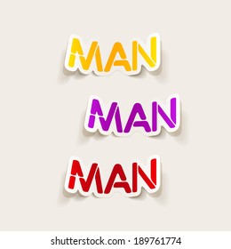 realistic design element: man
