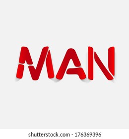 realistic design element: man. Modern Graphic Illustration