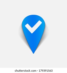 realistic design element: map, pointer, navigator