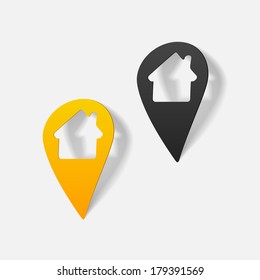 realistic design element: map, pointer, navigator