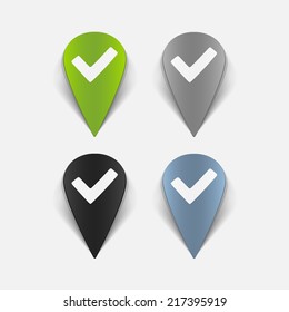 realistic design element: map, pointer, navigator