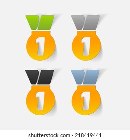 realistic design element: medal