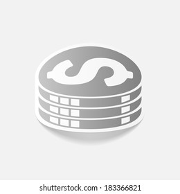 realistic design element: money, coin, dollar
