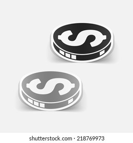 realistic design element: money, coin, dollar