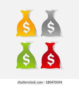 realistic design element: money, sack
