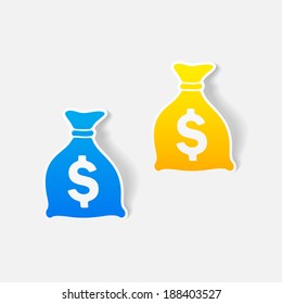 realistic design element: money, sack