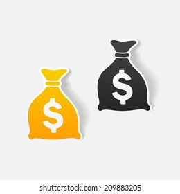 realistic design element: money, sack