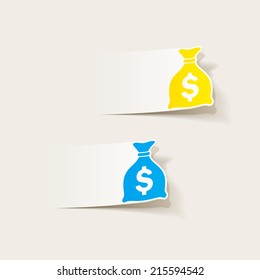 realistic design element: money, sack