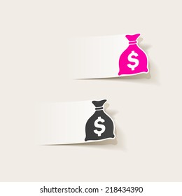 realistic design element: money, sack