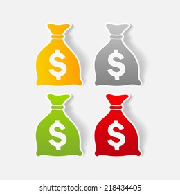 realistic design element: money, sack