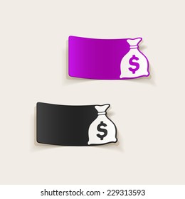 realistic design element: money, sack