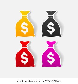 realistic design element: money, sack